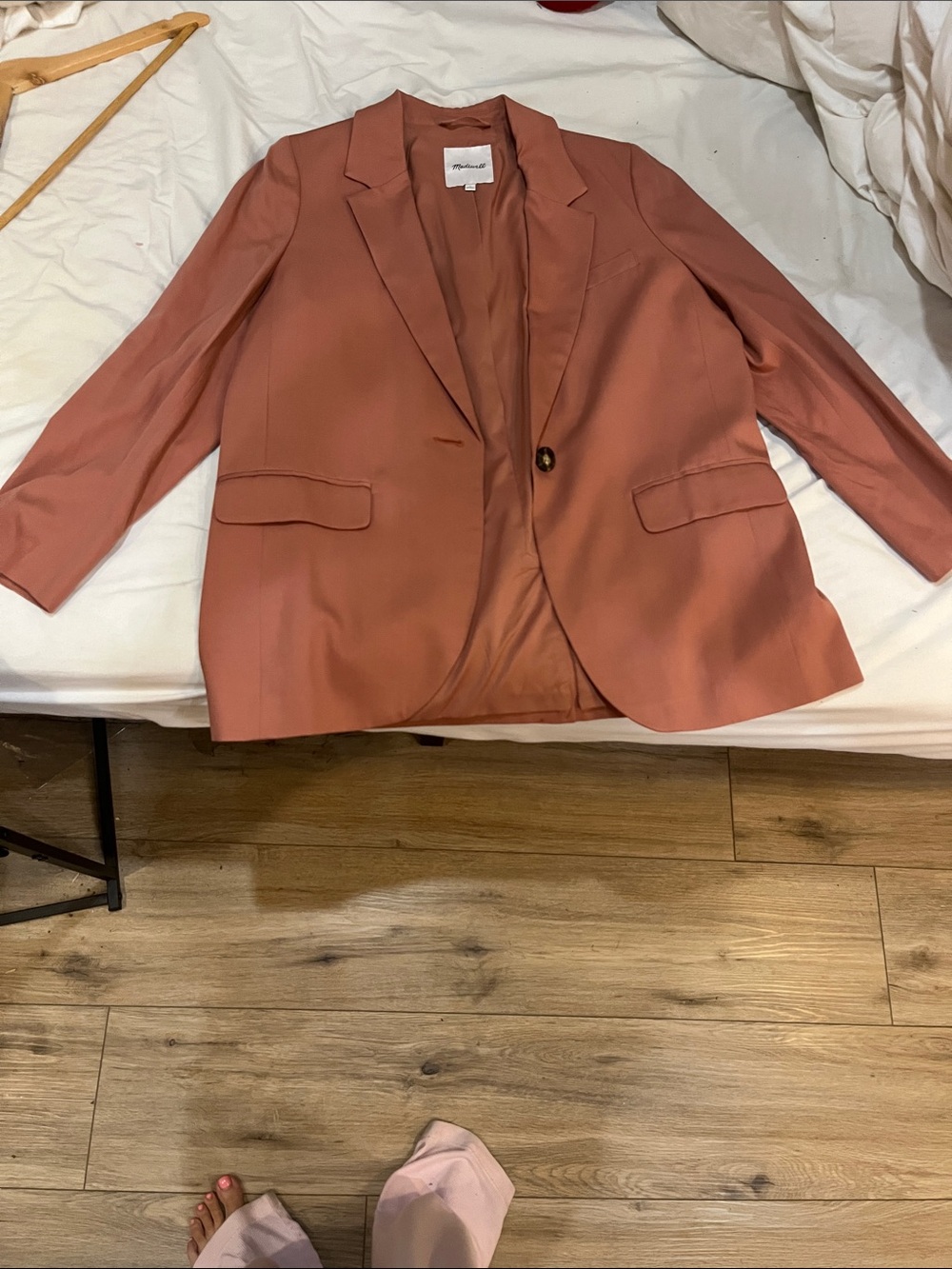 NEW Madewell blazer. Madewell Larsen Blazer in Drapeweave. Dried Rose. Dark pink